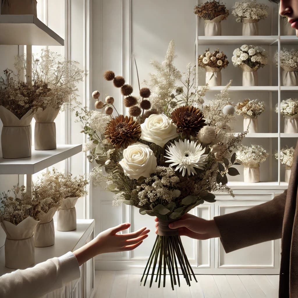 Florista de Florerías Argentinas asesorando a una clienta